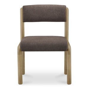 Moe's Home April Dining Chair Set Of 2 - Plush Upholstery, Curved Design, Solid Ash Frame, No Assembly Needed Brown Upholstery, 96% Polyester,4% Nylon,Solid Ash Wood Frame Ew-1033-20