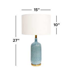 Pasargad Tucson Style Ceramic Table Lamp In Elegant Blue/Gold – Illuminate Your Space With Charm! Blue Ceramic Pmt-30315