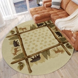 Dalyn Rugs Excursion EX2 Machine Made 100% Polyester Farmhouse Rug Beige 8' x 8' EX2BG8RO