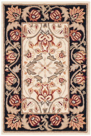 Safavieh Gentry Hand Hooked  Rug Ivory / Black EZC101A-2