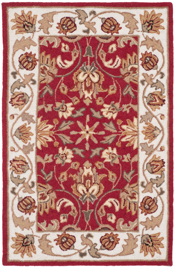 Safavieh Gentry Hand Hooked  Rug Red / Ivory EZC101C-2