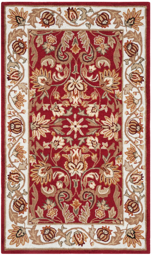 Safavieh Gentry Hand Hooked  Rug Red / Ivory EZC101C-3
