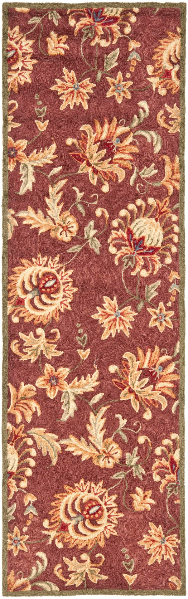 Safavieh Ezc121 Hand Hooked  Rug Maroon / Green EZC121A-28