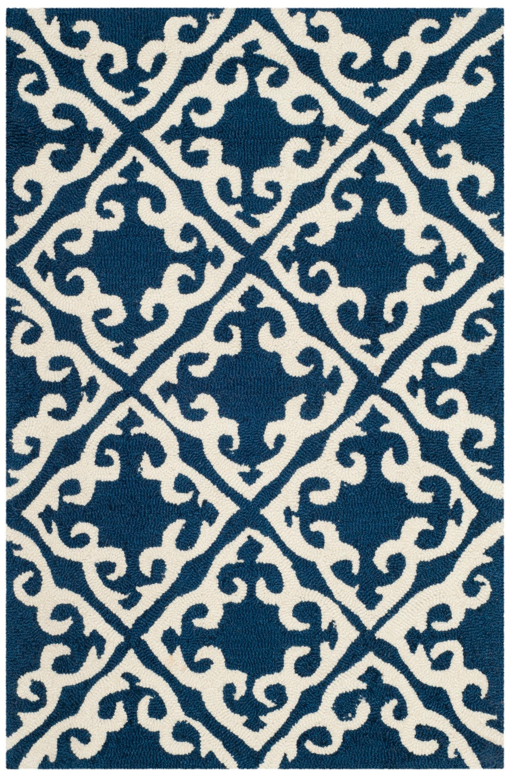 Safavieh Easy Care 416 Hand Hooked  Rug Navy / Ivory EZC416A-2
