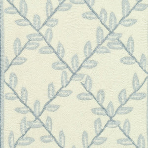Safavieh Lattice Vine Hand Hooked  Rug Ivory / Light Blue EZC430A-2
