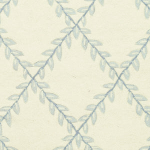 Safavieh Lattice Vine Hand Hooked  Rug Ivory / Light Blue EZC430A-3