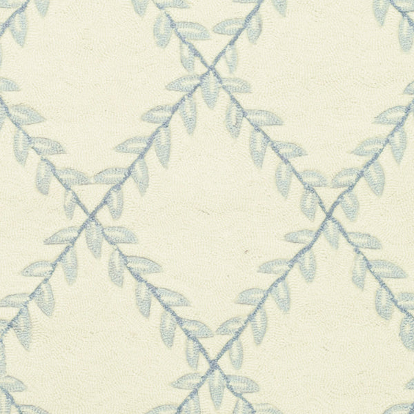 Safavieh Lattice Vine Hand Hooked  Rug Ivory / Light Blue EZC430A-3