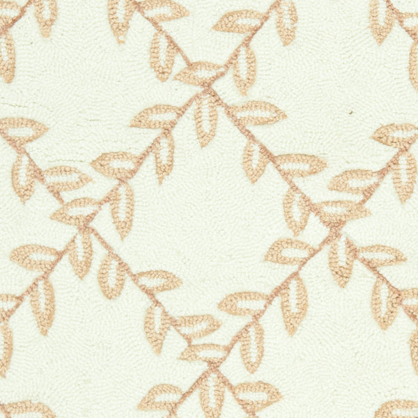 Safavieh Lattice Vine Hand Hooked  Rug Ivory / Beige EZC430C-2