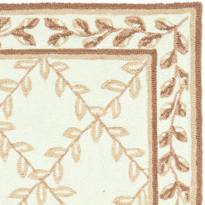 Safavieh Lattice Vine Hand Hooked  Rug Ivory / Beige EZC430C-2