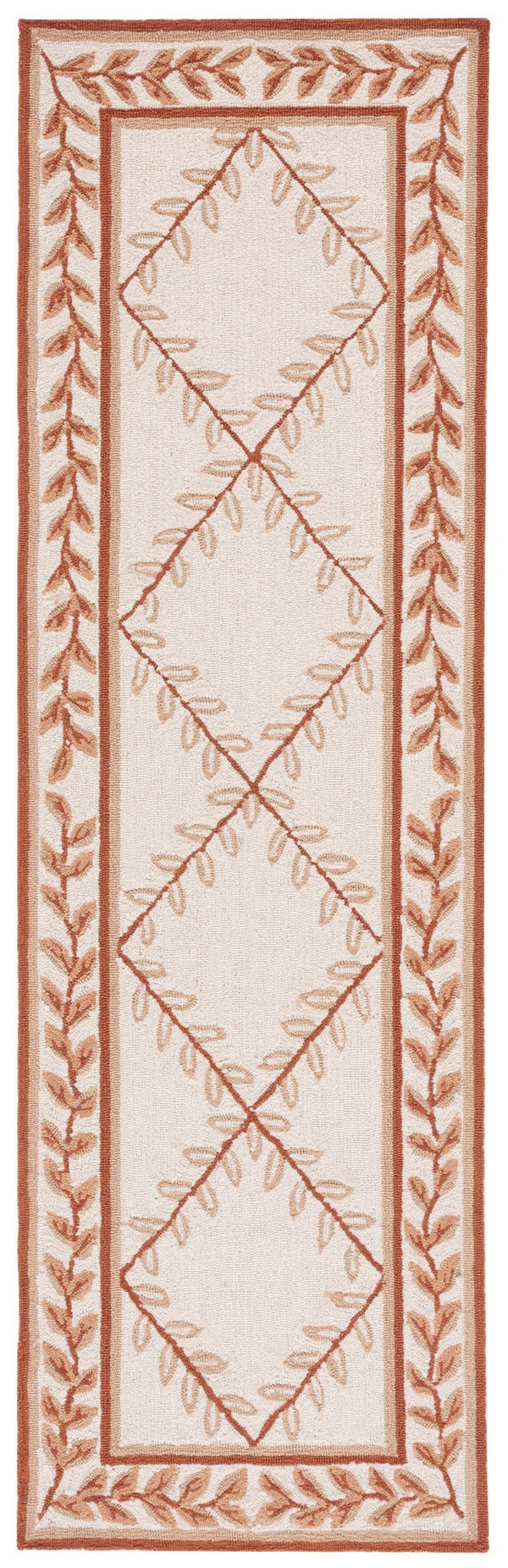 Safavieh Lattice Vine Hand Hooked  Rug Ivory / Beige EZC430C-2