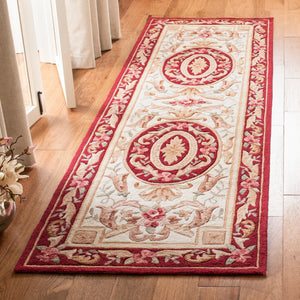 Safavieh Ezc472 Hand Hooked  Rug Ivory / Burgundy EZC472A-2