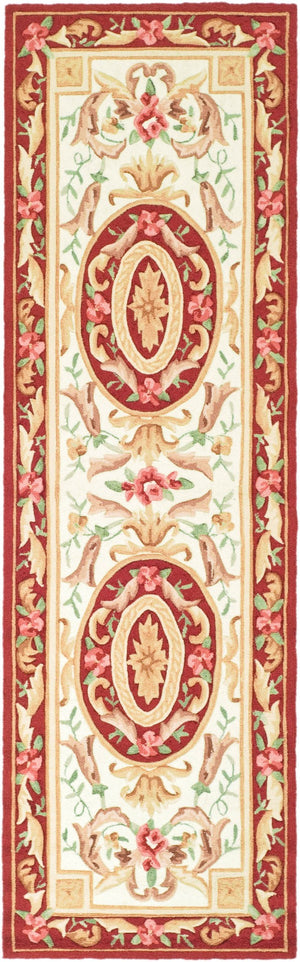 Safavieh Ezc472 Hand Hooked  Rug Ivory / Burgundy EZC472A-2