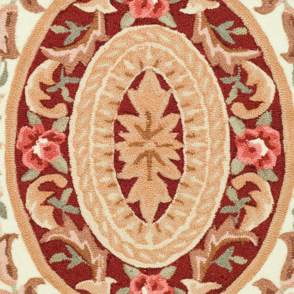 Safavieh Ezc472 Hand Hooked  Rug Ivory / Burgundy EZC472A-3