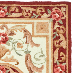 Safavieh Ezc472 Hand Hooked  Rug Ivory / Burgundy EZC472A-3