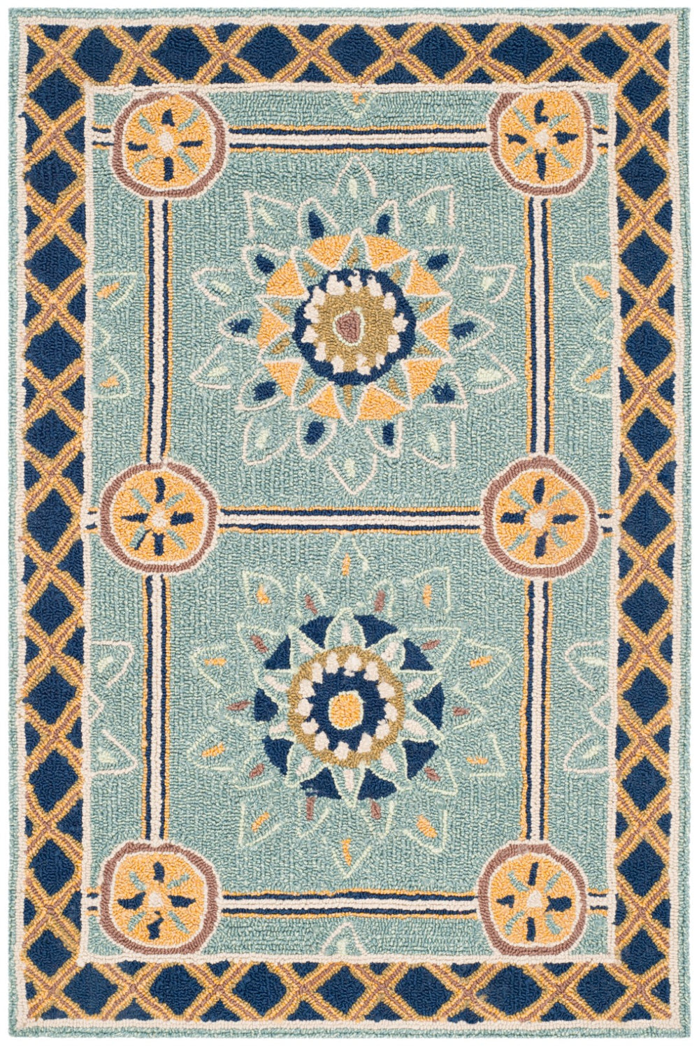 Safavieh Easy Care 711b Light Blue Dark Blue Light Blue ,Dark Blue Polypropylene Ezc711b-2