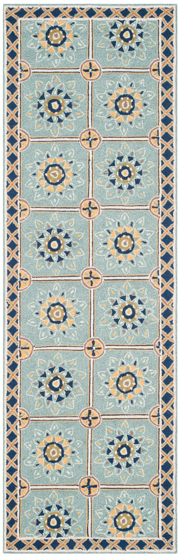 Safavieh Easy Care 711b Light Blue Dark Blue Light Blue ,Dark Blue Polypropylene Ezc711b-2