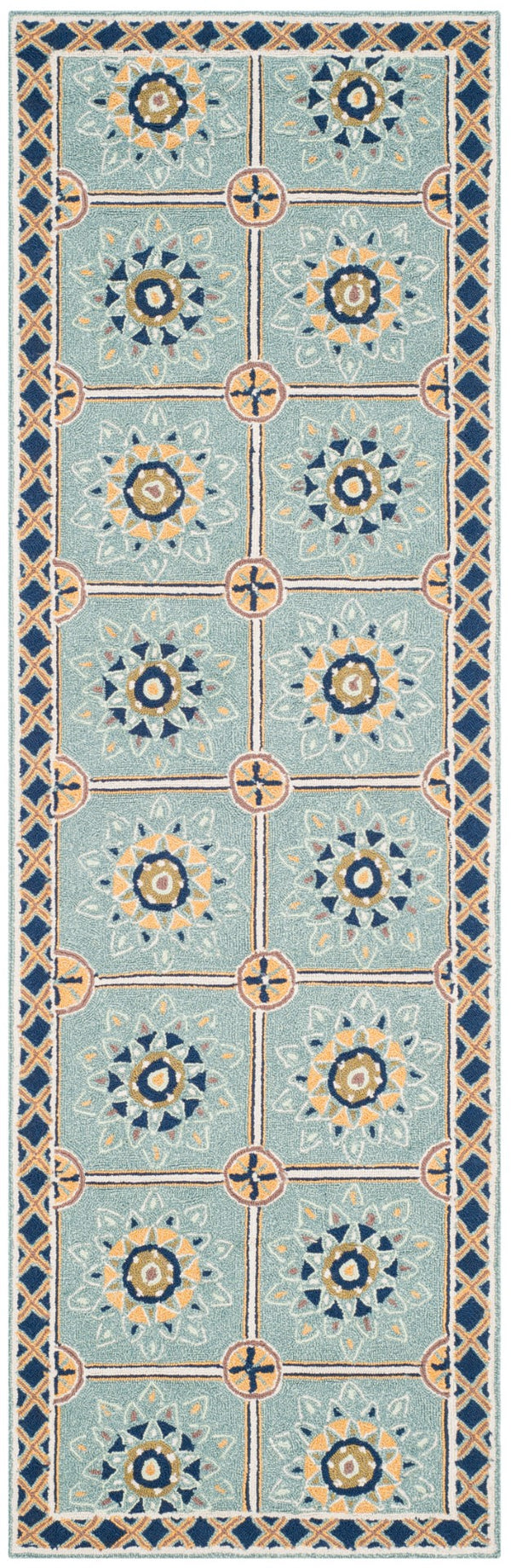 Safavieh Easy Care 711b Light Blue Dark Blue Light Blue ,Dark Blue Polypropylene Ezc711b-2