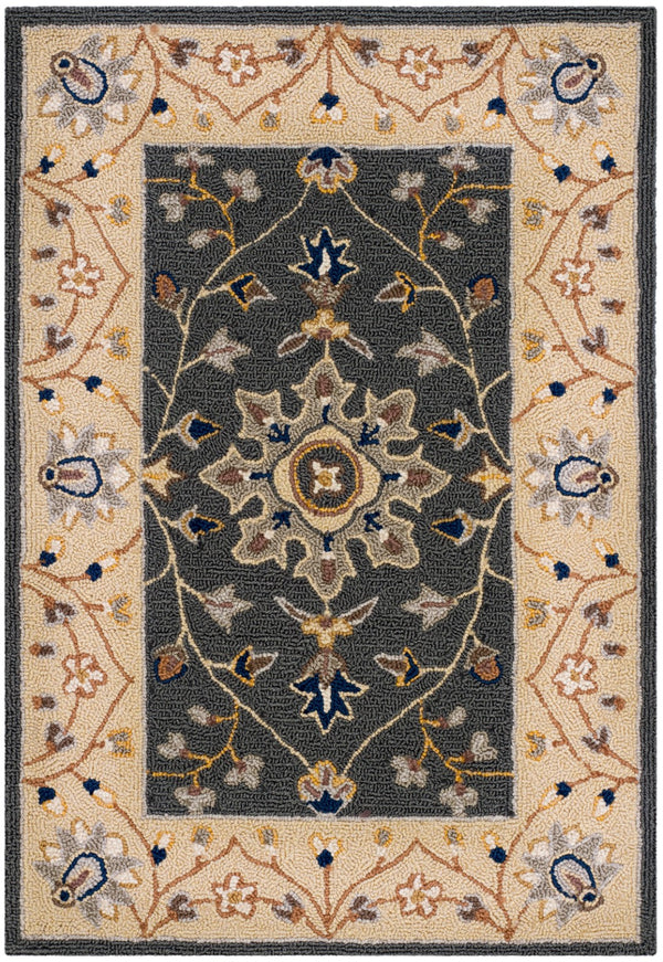 Safavieh Easy Care Hand Hooked  Rug Grey / Cream EZC751H-2