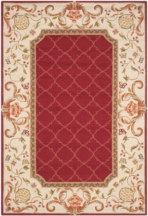 Safavieh Ezc Hand-hooked Area Rug - Elegant Lattice Design With Floral Border For Timeless Home Decor Style Burgundy ,Ivory Polypropylene Ezc753c-3