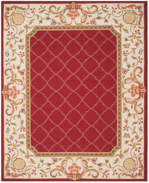 Safavieh Ezc Hand-hooked Area Rug - Elegant Lattice Design With Floral Border For Timeless Home Decor Style Burgundy ,Ivory Polypropylene Ezc753c-3