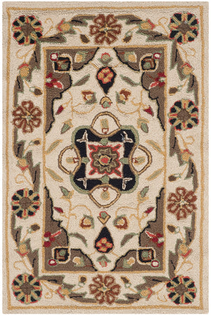 Safavieh Eazy Hand-hooked Polypropylene Area Rug - Timeless Elegance With Intricate Medallion Design For Home Decor Cream ,Olive Polypropylene Ezc757g-3
