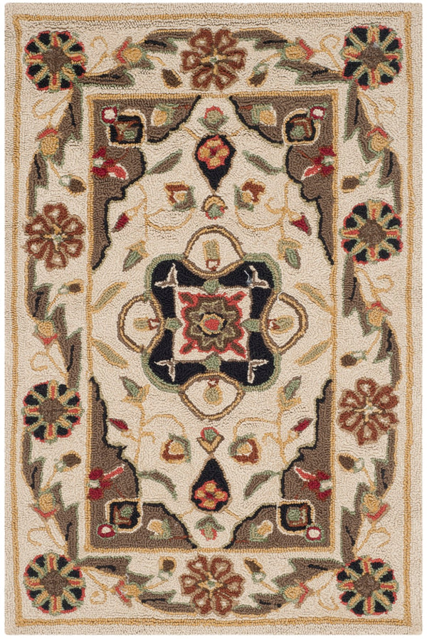 Safavieh Eazy Hand-hooked Polypropylene Area Rug - Timeless Elegance With Intricate Medallion Design For Home Decor Cream ,Olive Polypropylene Ezc757g-3