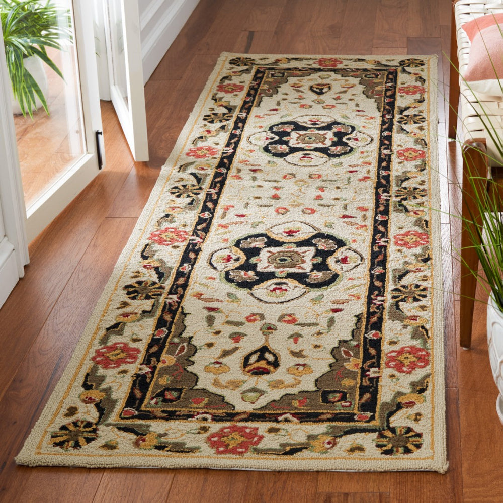 Safavieh Eazy Hand-hooked Polypropylene Area Rug - Timeless Elegance With Intricate Medallion Design For Home Decor Cream ,Olive Polypropylene Ezc757g-3