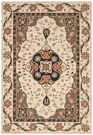 Safavieh Eazy Hand-hooked Polypropylene Area Rug - Timeless Elegance With Intricate Medallion Design For Home Decor Cream ,Olive Polypropylene Ezc757g-3