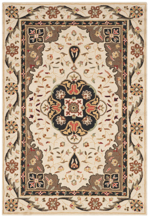 Safavieh Eazy Hand-hooked Polypropylene Area Rug - Timeless Elegance With Intricate Medallion Design For Home Decor Cream ,Olive Polypropylene Ezc757g-3