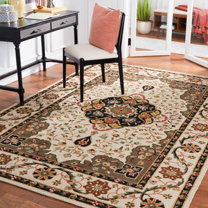 Safavieh Eazy Hand-hooked Polypropylene Area Rug - Timeless Elegance With Intricate Medallion Design For Home Decor Cream ,Olive Polypropylene Ezc757g-3