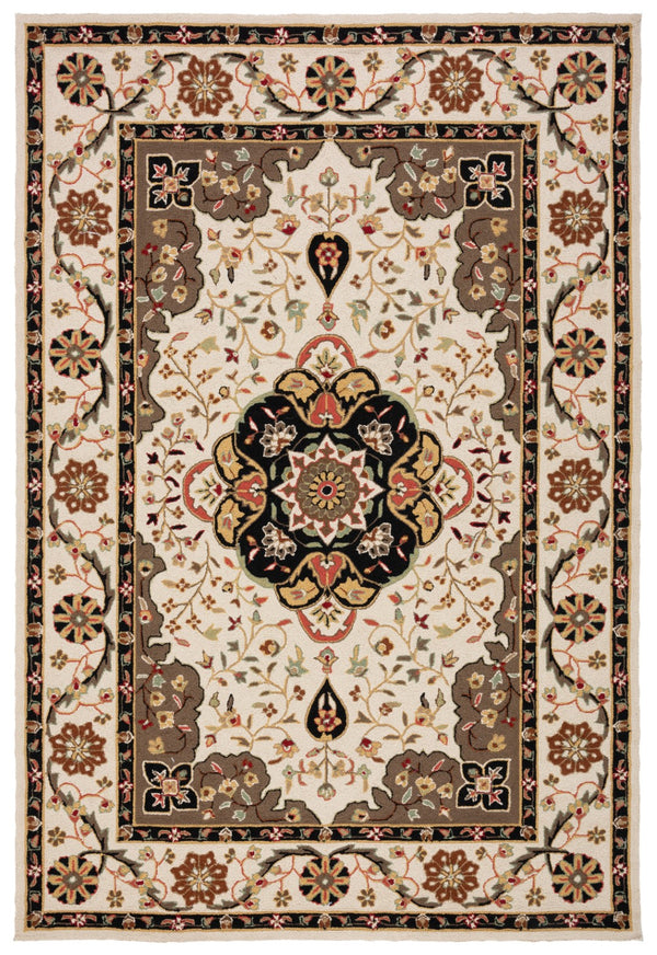 Safavieh Eazy Hand-hooked Polypropylene Area Rug - Timeless Elegance With Intricate Medallion Design For Home Decor Cream ,Olive Polypropylene Ezc757g-3