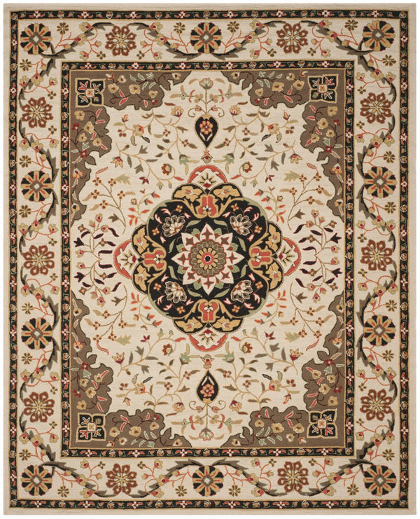 Safavieh Eazy Hand-hooked Polypropylene Area Rug - Timeless Elegance With Intricate Medallion Design For Home Decor Cream ,Olive Polypropylene Ezc757g-3