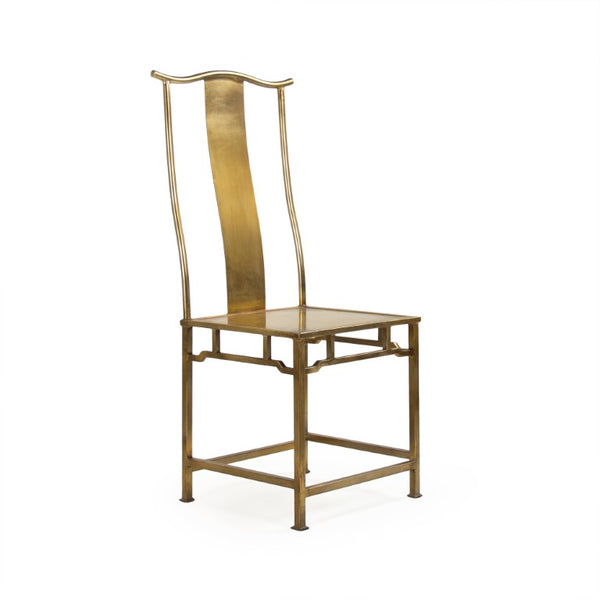 Zentique Avent Iron Side Chair with Slim Classic Silhouette, Powder-Coated Durable Frame for Small Spaces EZF142073