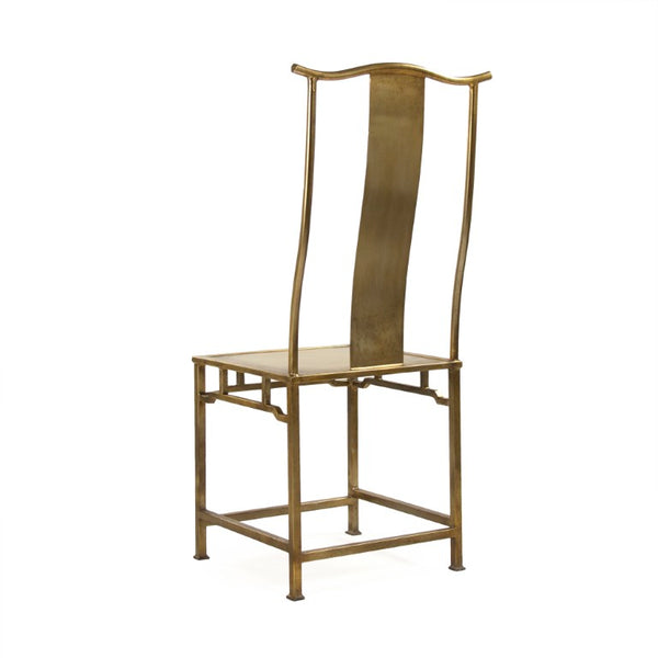 Zentique Avent Iron Side Chair with Slim Classic Silhouette, Powder-Coated Durable Frame for Small Spaces EZF142073