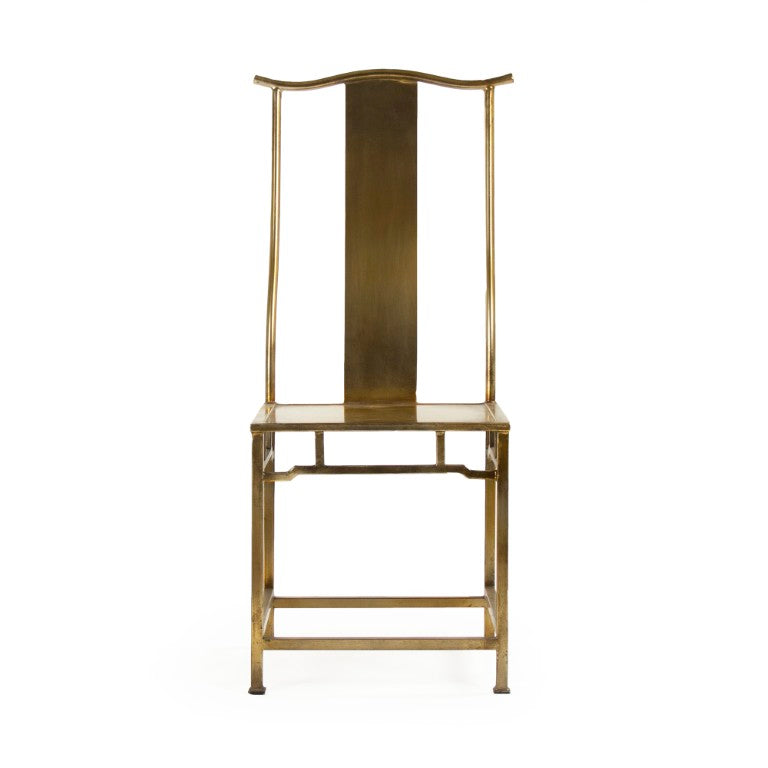 Zentique Avent Iron Side Chair with Slim Classic Silhouette, Powder-Coated Durable Frame for Small Spaces EZF142073