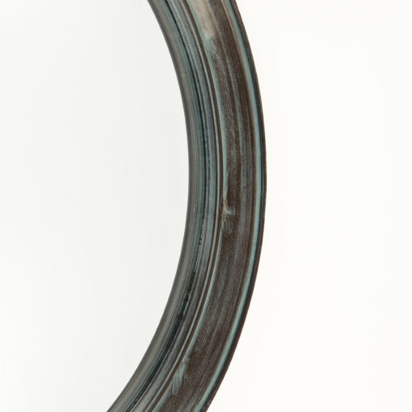 Zentique Cerne 28.5" Convex Wall Mirror with Iron Frame & MDF Backing — Industrial-Modern Accent for Entryways EZT142466XL