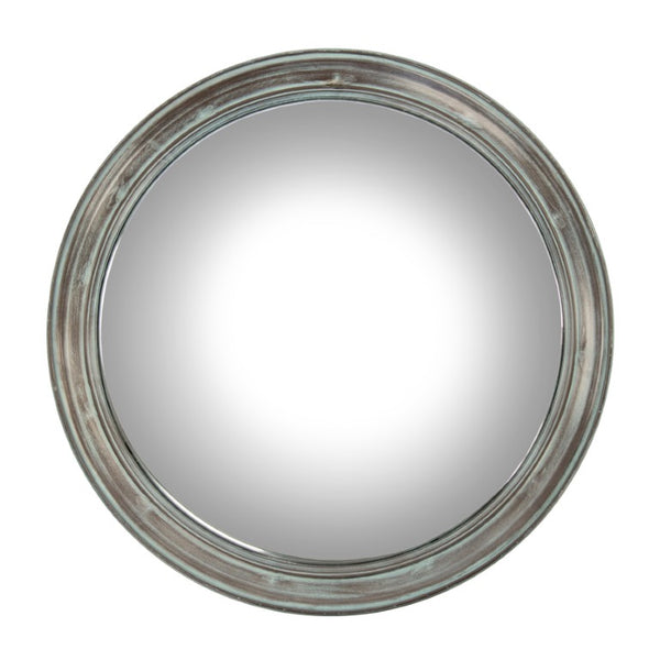 Zentique Cerne 28.5" Convex Wall Mirror with Iron Frame & MDF Backing — Industrial-Modern Accent for Entryways EZT142466XL