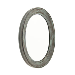 Zentique Rund Round Mirror 17.5x22 in – Iron Frame, MDF Backing, Durable Modern Wall Mirror for Entryway and Bath EZT142466V