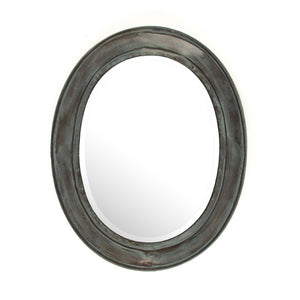 Zentique Rund Round Mirror 17.5x22 in – Iron Frame, MDF Backing, Durable Modern Wall Mirror for Entryway and Bath EZT142466V
