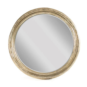 Zentique Mael Round Mirror 54.5cm — Minimalist MDF Frame with Iron Accents, Ready-to-Hang Light Enhancer EZT150729