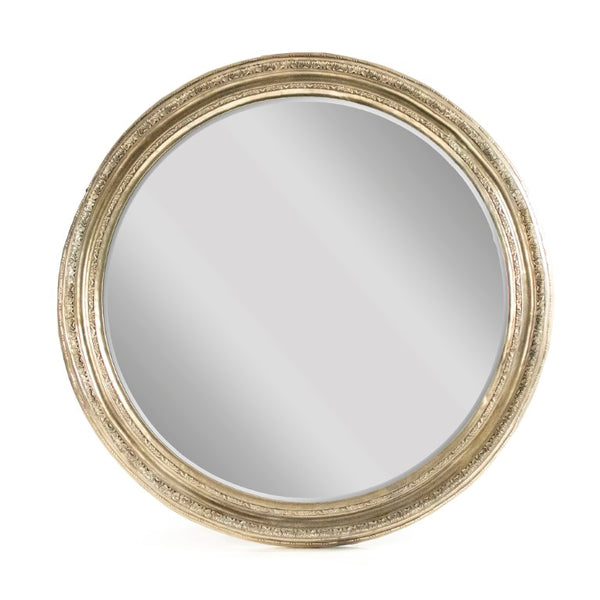 Zentique Mael Round Mirror 54.5cm — Minimalist MDF Frame with Iron Accents, Ready-to-Hang Light Enhancer EZT150729