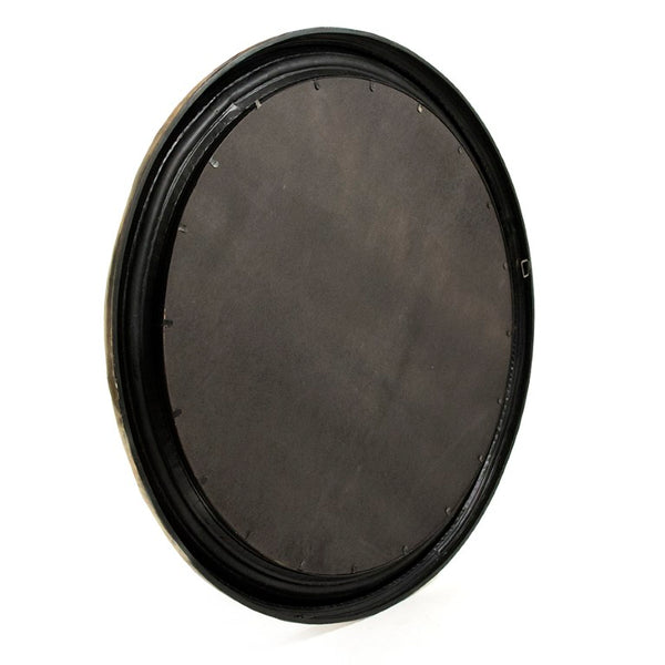 Zentique Mael Round Mirror 54.5cm — Minimalist MDF Frame with Iron Accents, Ready-to-Hang Light Enhancer EZT150729