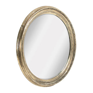 Zentique Mael Round Mirror 54.5cm — Minimalist MDF Frame with Iron Accents, Ready-to-Hang Light Enhancer EZT150729