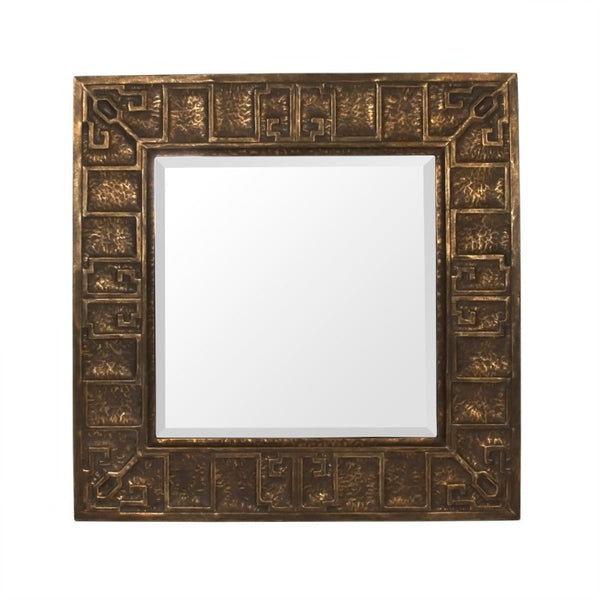 Zentique Lancelin Square Mirror with Metal-Accented Frame — Compact 33cm Modern Wall Mirror for Entryway EZT160041