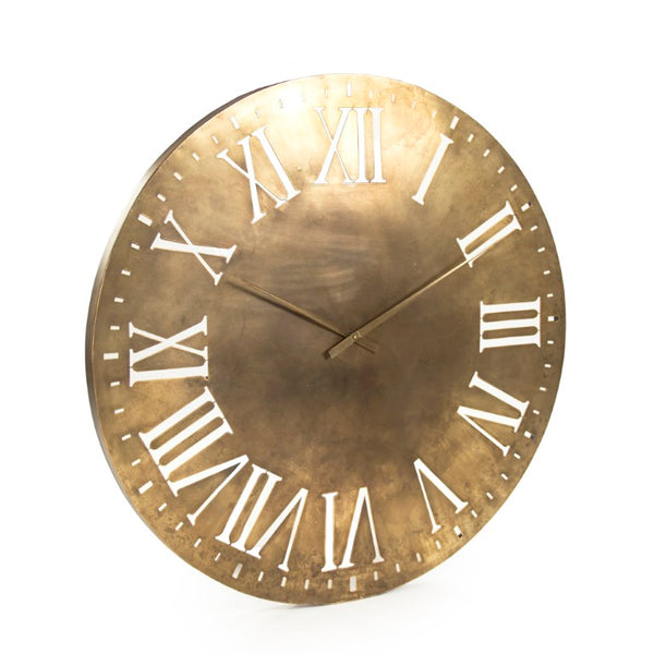 Zentique Laure Oversized Mirrored Wall Clock with Decorative Iron Frame, MDF Backing, Quartz Movement EZT160170