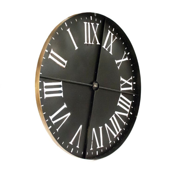 Zentique Laure Oversized Mirrored Wall Clock with Decorative Iron Frame, MDF Backing, Quartz Movement EZT160170