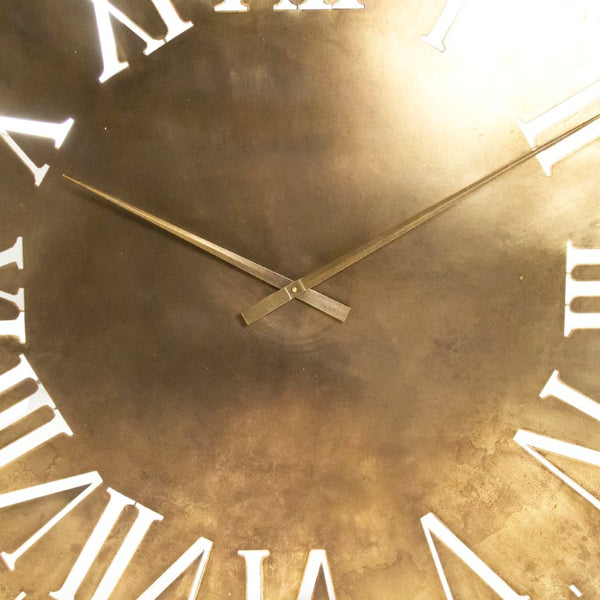 Zentique Laure Oversized Mirrored Wall Clock with Decorative Iron Frame, MDF Backing, Quartz Movement EZT160170
