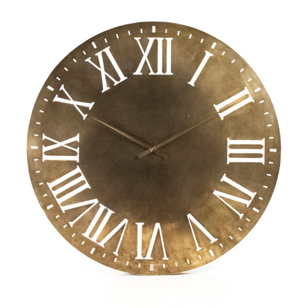 Zentique Laure Oversized Mirrored Wall Clock with Decorative Iron Frame, MDF Backing, Quartz Movement EZT160170