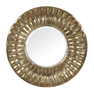 Zentique Soleste Mirror Accent - Antique Gold Elegance, Stunning Design, Perfect Focal Point For Home Décor Antique Gold Metal,Mirror,Mdf Ezt160357