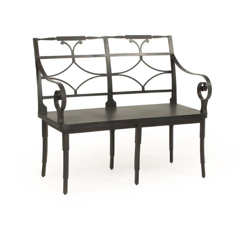 Zentique Ranier Metal Bench with Weather-Resistant Finish, Heavy-Gauge Industrial Design, Ergonomic 40" Seat EZT160550